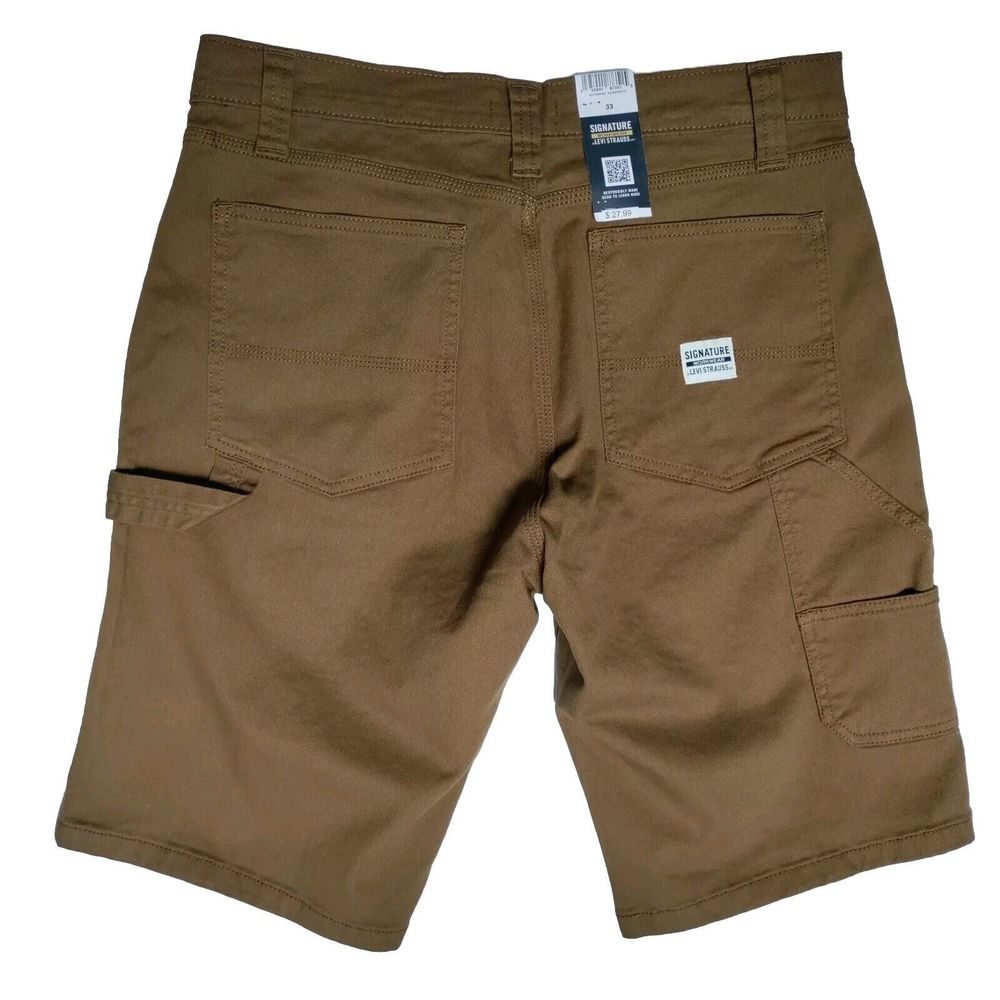 Levi Strauss Signature Workwear Carpenter Shorts 11" Mens 33 Brown